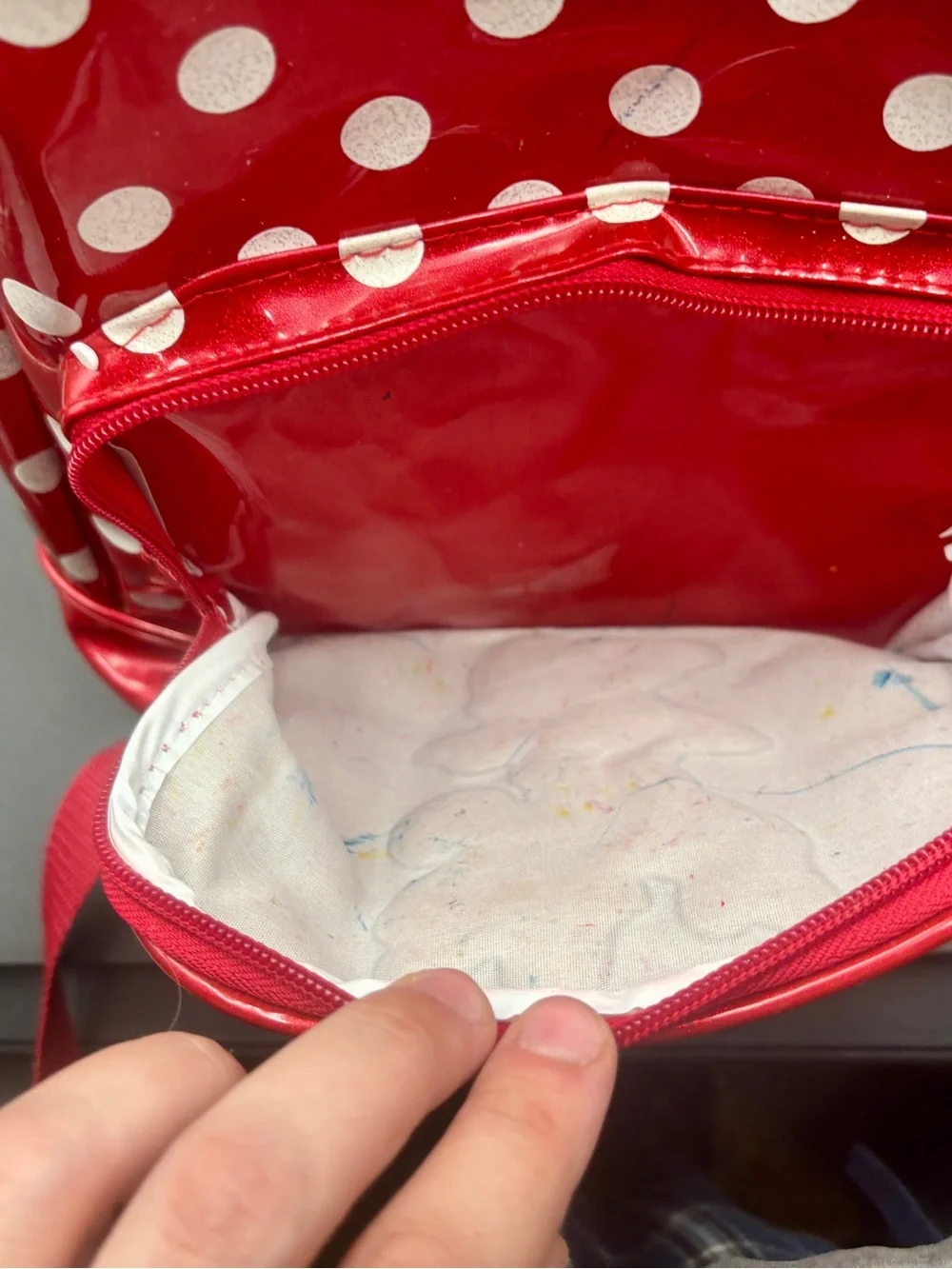 Disney Parks Minnie Mouse Red Polka Dot Glitter Backpack Purse Mini Bag Small